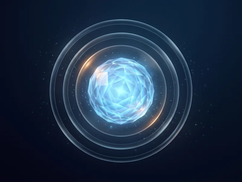 A single glowing core with concentric rings and no surrounding clutter